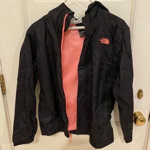 Black girls north face rain jacket
